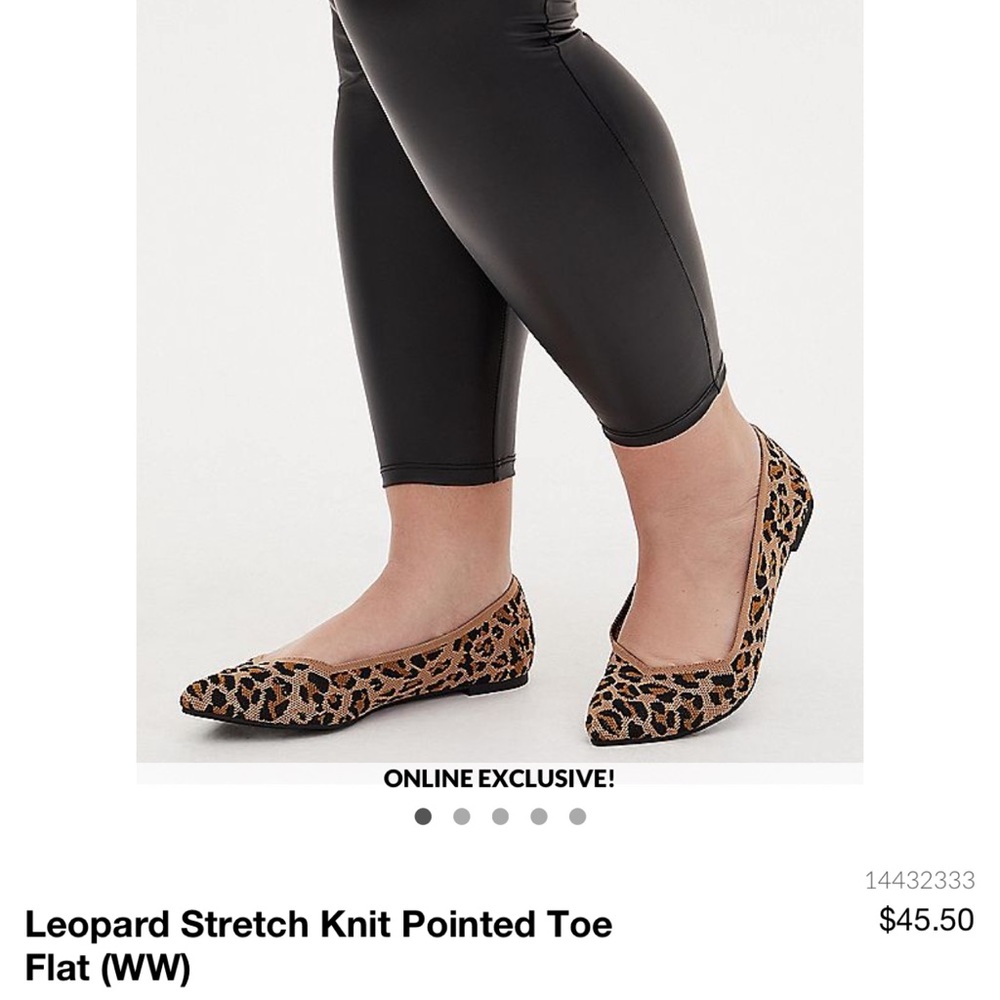 Leopard stretch knot pointed toe shoe